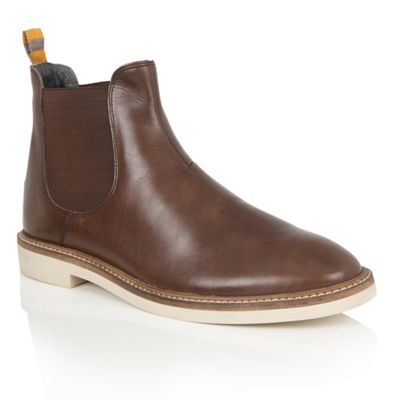 Frank Wright Brown Leather 'Hazelburn' mens chelsea boots